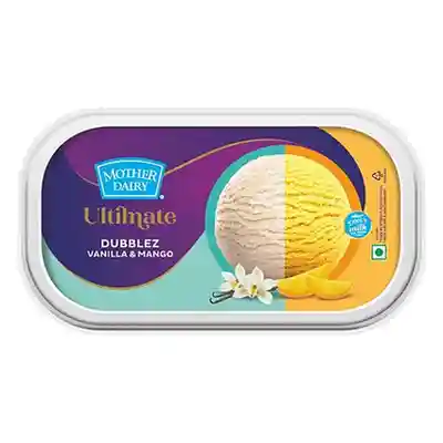 Mother Dairy Ultimate Dubblez Vanilla & Mango Ice Cream, 1 L